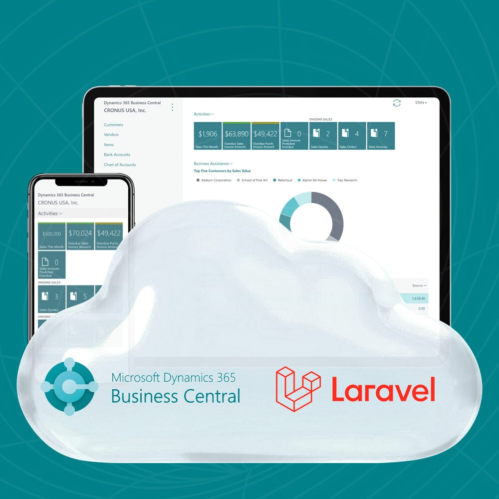 Integration of Microsoft Dynamics 365 Business Central with a Laravel Web Application.